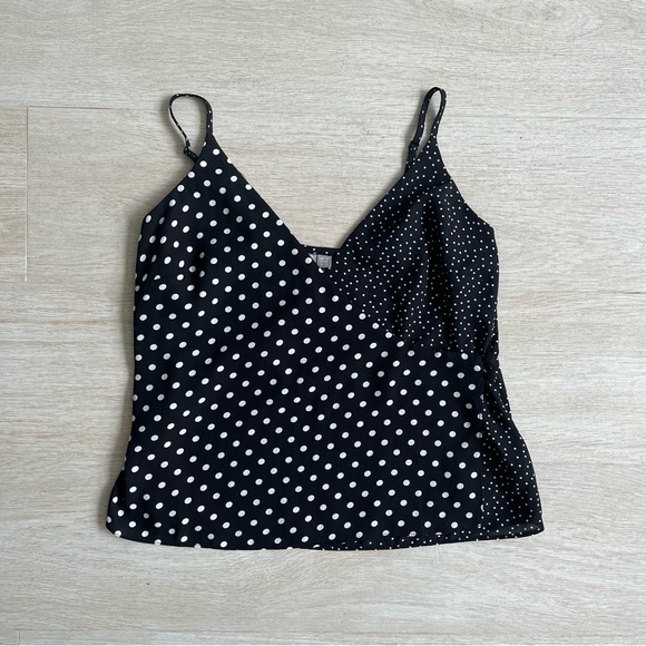 ASOS black and white polka dot cami top blouse. NWOT. Size 2. - Picture 2 of 5